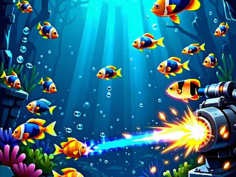 Cảnh chơi game bắn cá S666 với đồ họa đại dương sống động, nhiều loại cá và vũ khí